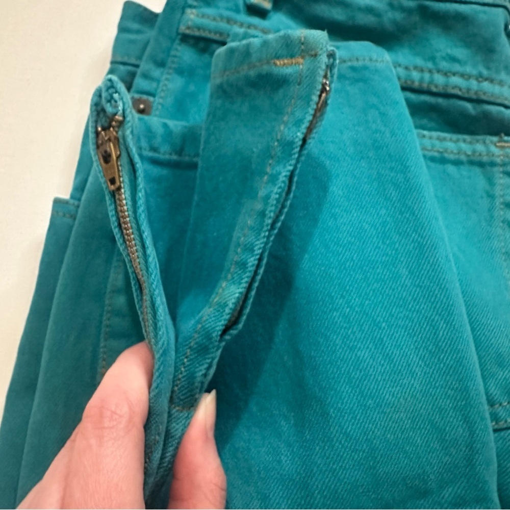 Guess by George Marciano Vintage 80’s Turquoise Teal Denim Jeans Size 32 - Picture 6 of 10